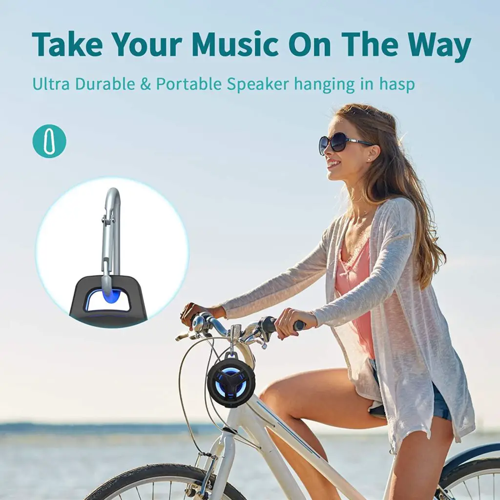 EBODA Bluetooth Shower Speaker, Waterproof Portable Bluetooth Speakers, IP67 Waterproof Outdoor Speaker Wireless with LED Light, Floating, 2000mAh