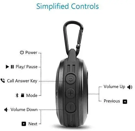 Best bluetooth speaker for bike - Bluetooth Speaker, MIFA F10 Portable Speaker with Enhanced 3D Stereo Bass Sound, IP56 Dustproof Waterproof, 10-Hour Playtime, Built-in Mic, Micro SD Card Slot, USB Audio Input - Image 1