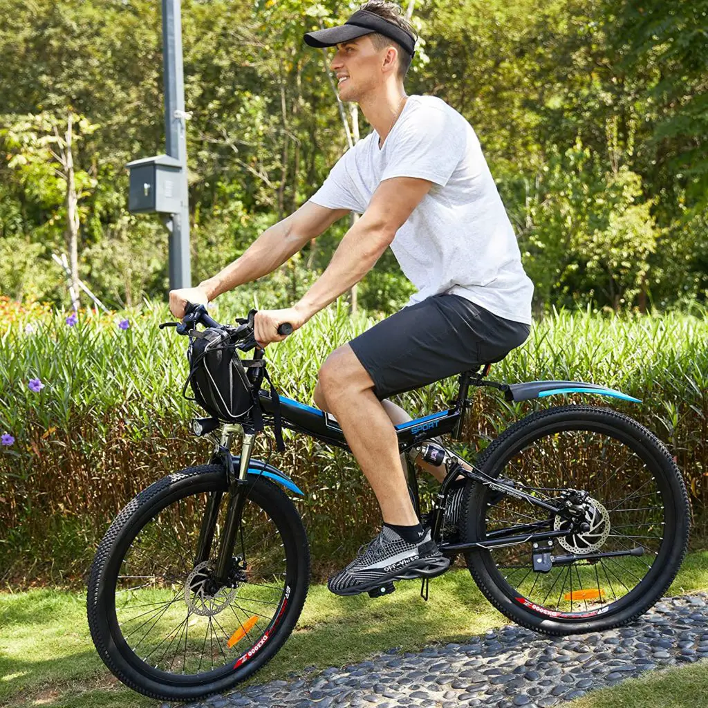 Best electric bikes under 1000 - Aceshin 26'' Folding Electric Mountain Bike 250W Electric Bicycle with Removable Large Capacity Lithium-Ion Battery, Professional 21 Speed Gears Black - Image 1