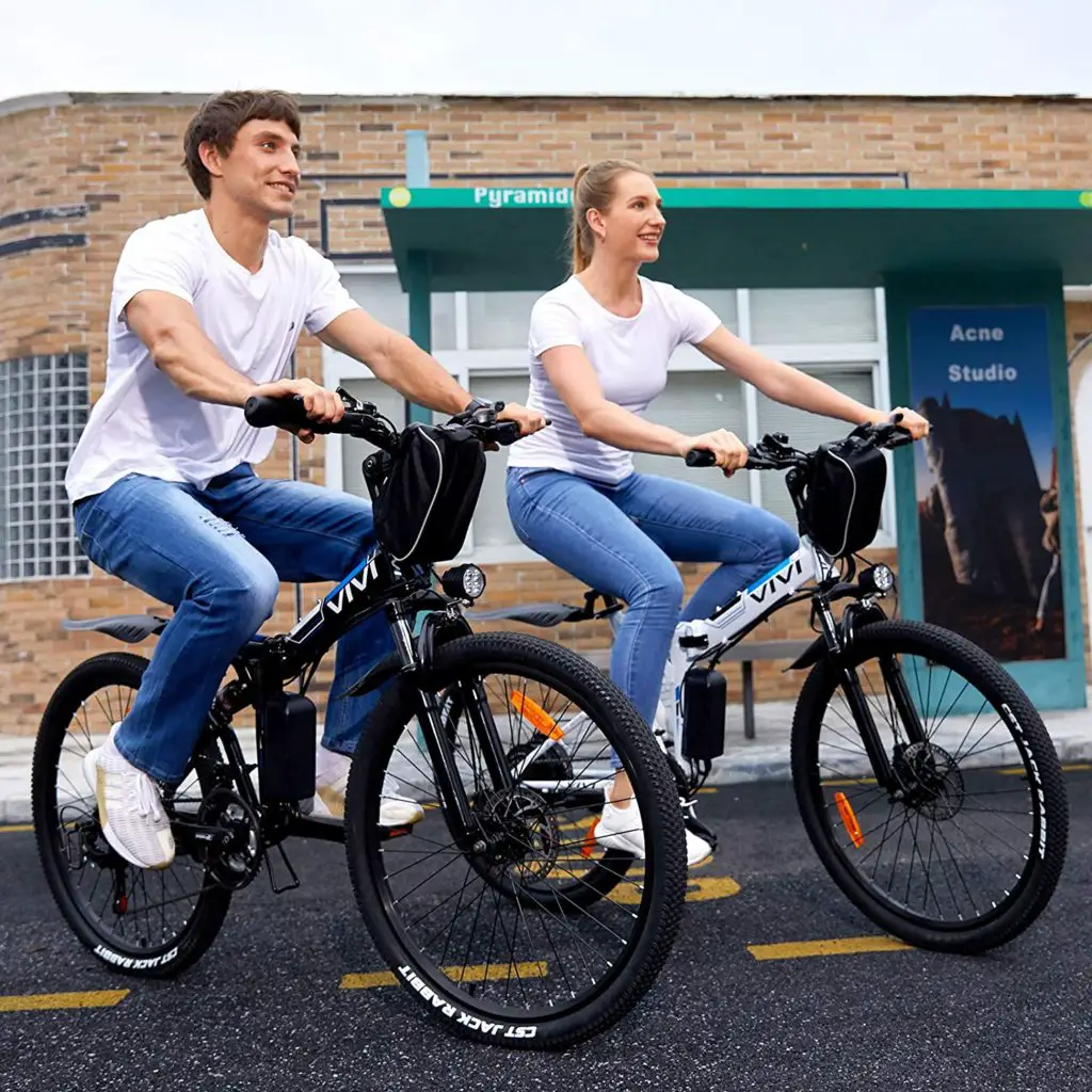 Best folding electric bike under 1000 - Electric Bike for Adults, VIVI Folding Electric Mountain Bicycle Adults 26 inch E-Bike 350W Motor Professional Shimano 21 Speed Gears with Removable36V 8Ah Lithium-Ion Battery Black Blue - Image 1