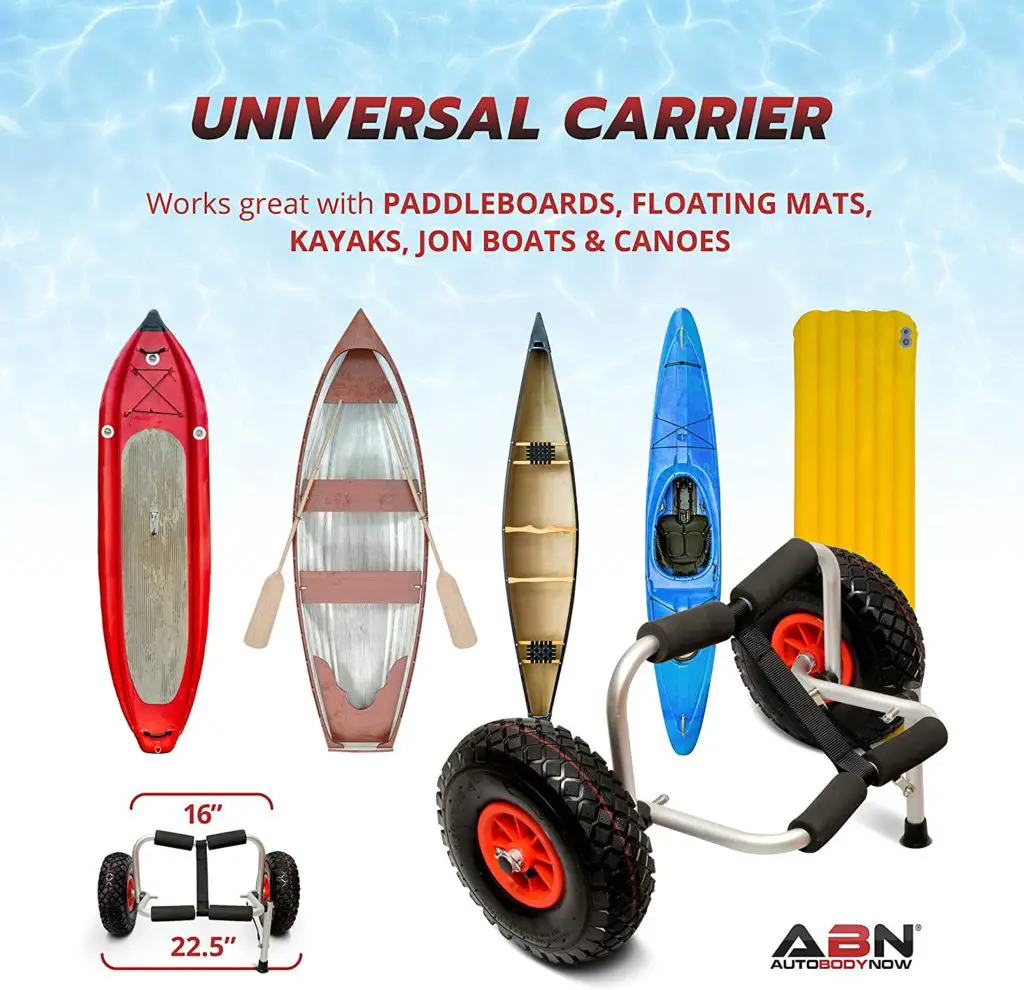 Canoe bike trailer - ABN Universal Kayak Carrier – Trolley for Carrying Kayaks, Canoes, Paddleboards, Float Mats, and Jon Boats - Image 1