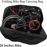 Folding bike bag - AMOMO Folding Bike Bag 14 inch to 20 inch Bicycle Travel Carrier Case Box Carry Bag Pouch Bike Transport Case Black - Image 1
