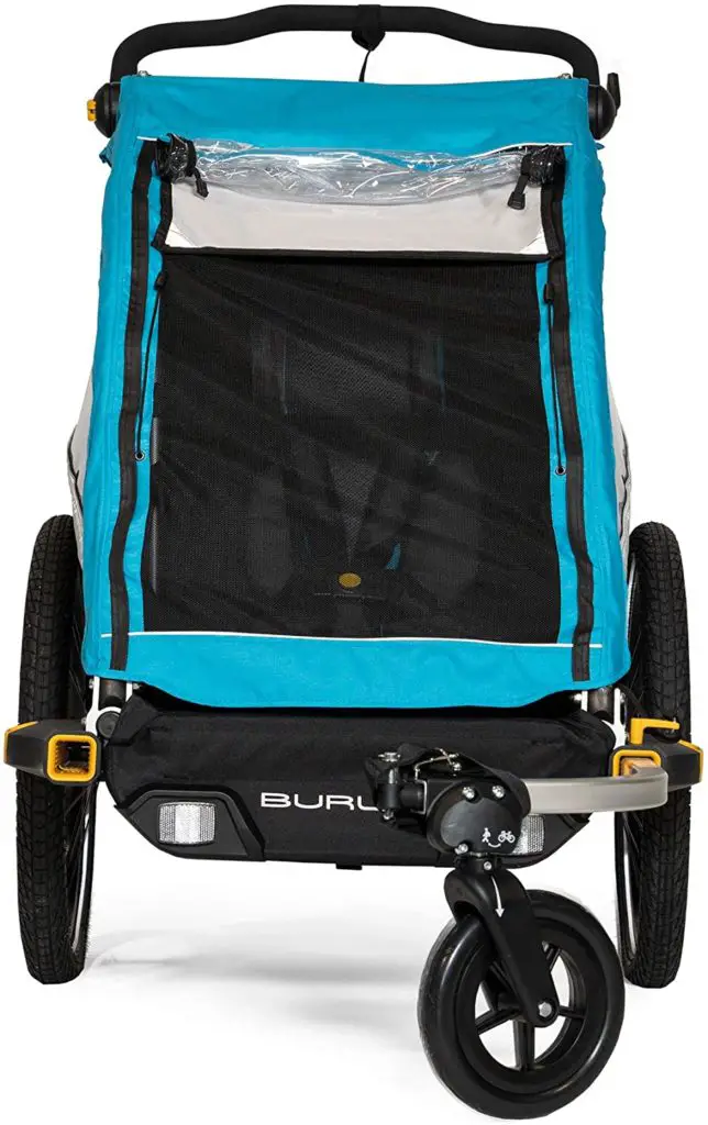 Instep bike trailer reviews - Burley D'Lite X, 1 and 2 Seat Kid Bike Trailer & Stroller with Seat Recline and Suspension Aqua 1 Seat - Image 1