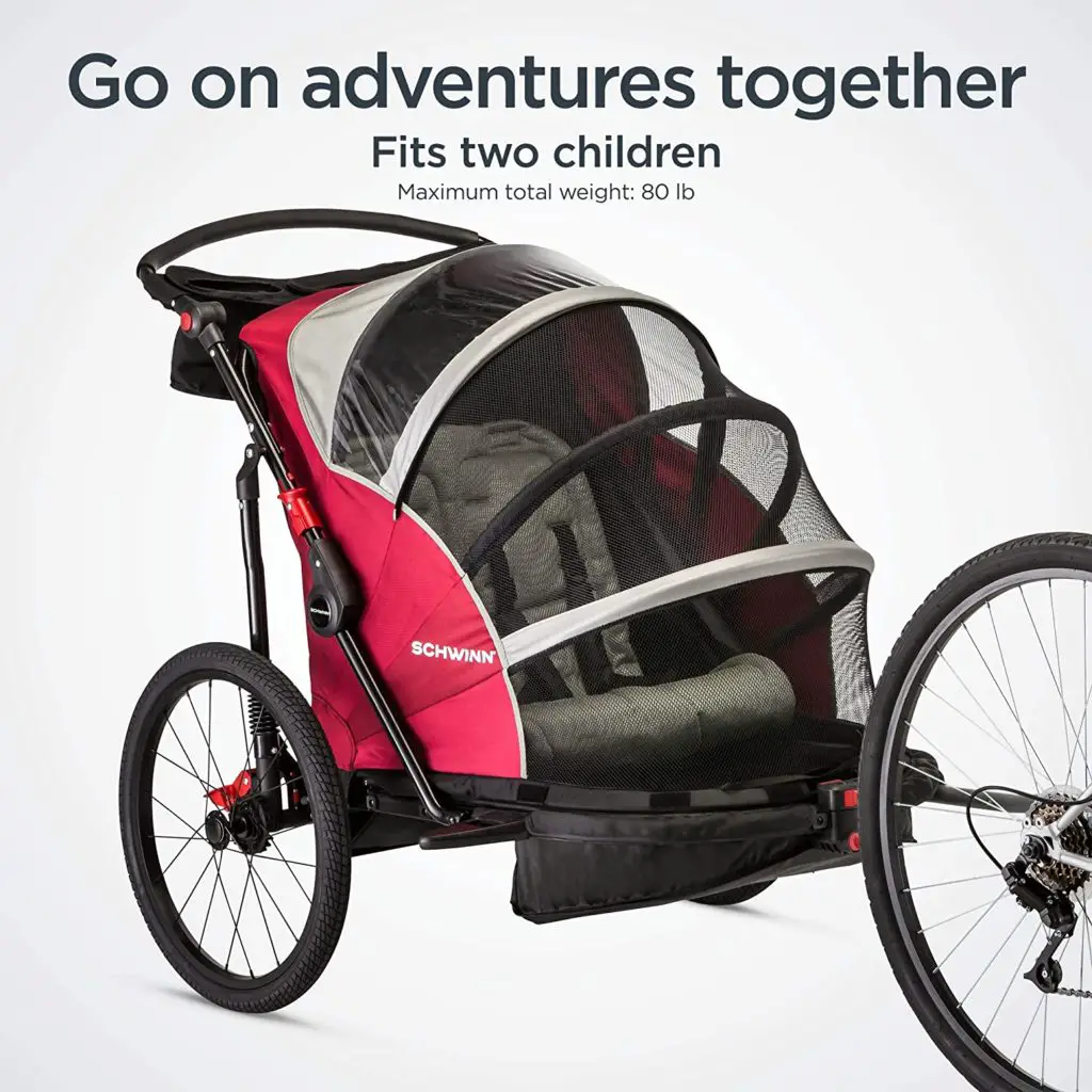 Instep bike trailer reviews - Schwinn Joyrider Child Bike Trailer, Single and Double Baby Carrier, Canopy, 20-inch Wheels - Image 1