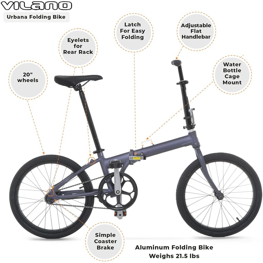 Vilano urbana - Vilano Urbana Single Speed Folding Bike Matte Black - Image 1