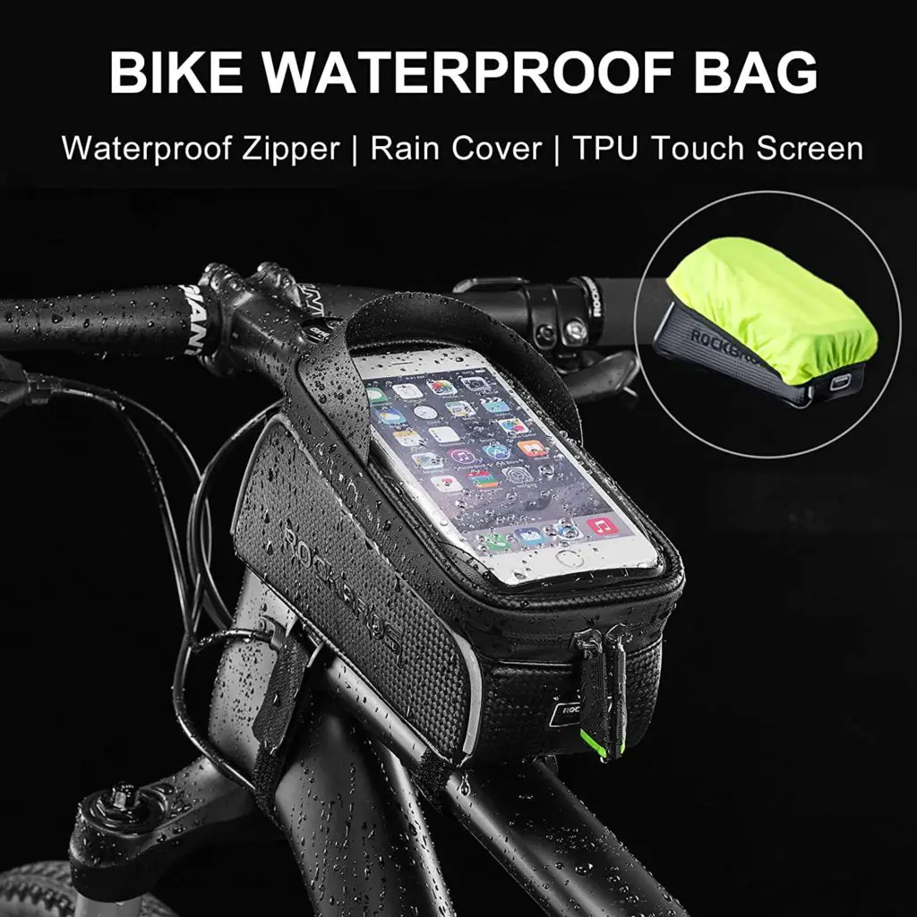Ultralight bikepacking - Bike Phone Front Frame Bag Bicycle Bag Waterproof Bike Phone Mount Top Tube Bag Bike Phone Case Holder Accessories Cycling Pouch Compatible with iPhone 11 XS Max XR Fit 6.5” - Image 1