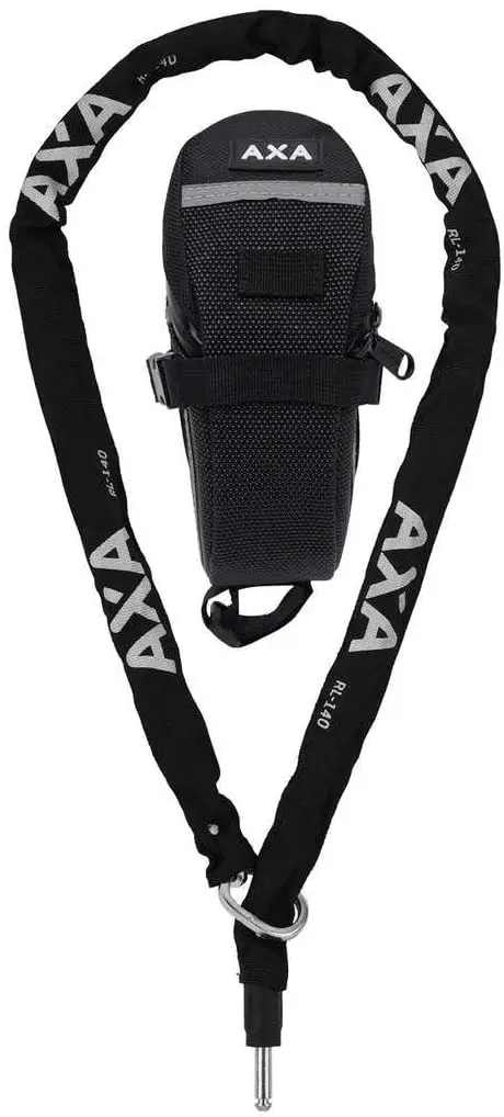 Axa bike lock - Axa RLC 140 Chain Lock 1400 x 5.5 x 5.5 mm Plus Bag Black - Image 1