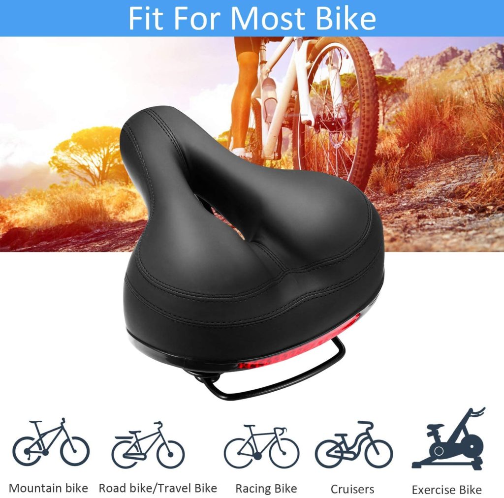 Best bike seat for overweight female - Comfortable Bike Seat Bicycle Saddle Thickening of The Memory Foam Waterproof Replacement Leather Bike Saddle on Your Mountain Bike for Women and Men with Big Bottoms - Image 1