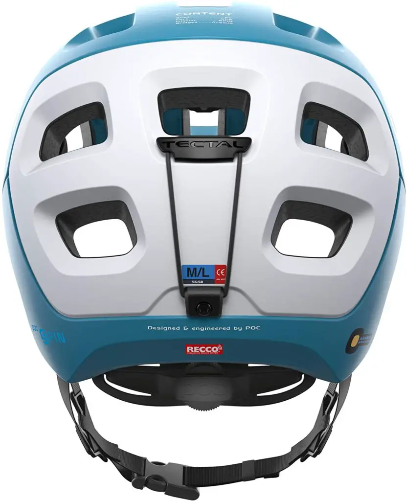 Best mountain bike helmet under $100 - POC, Tectal Race Spin, Helmet for Mountain Biking Basalt Blue/Hydrogen White Matte X-Large/XX-Large - Image 1