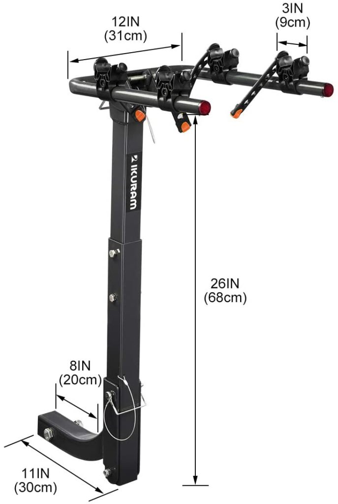 Honda crv bike rack - IKURAM R 2 Bike Rack Bicycle Carrier Racks Hitch Mount Double Foldable Rack for Cars, Trucks, SUV's and minivans with a 2