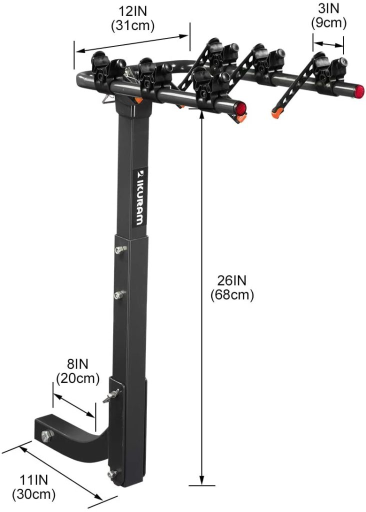 Honda crv bike rack - IKURAM R 3 Bike Rack Bicycle Carrier Racks Hitch Mount Double Foldable Rack for Cars, Trucks, SUV's and minivans with a 2