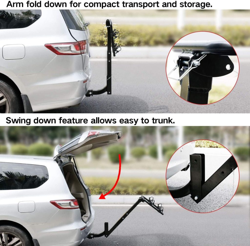 Honda crv bike rack - Leader Accessories Hitch Mounted 2 Bike Rack Bicycle Carrier Racks Foldable Rack for Cars, Trucks, SUV's and Minivans with 2