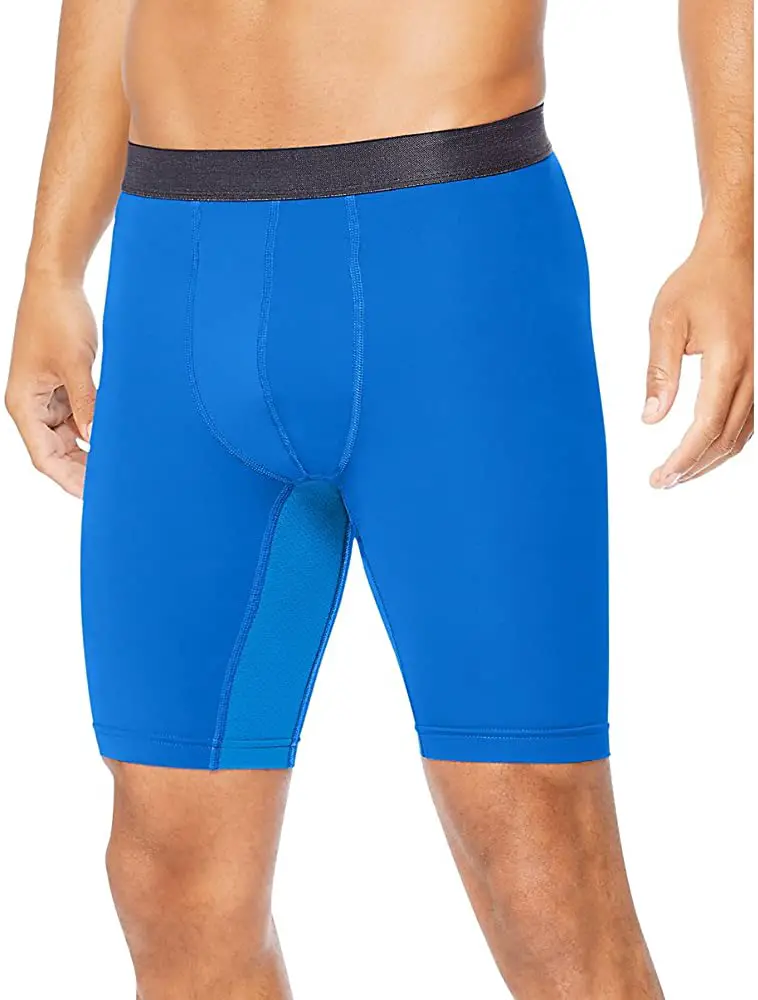 Lycra bike shorts - Hanes Sport Men's Performance Compression Short Small Awesome Blue/Ebony - Image 1