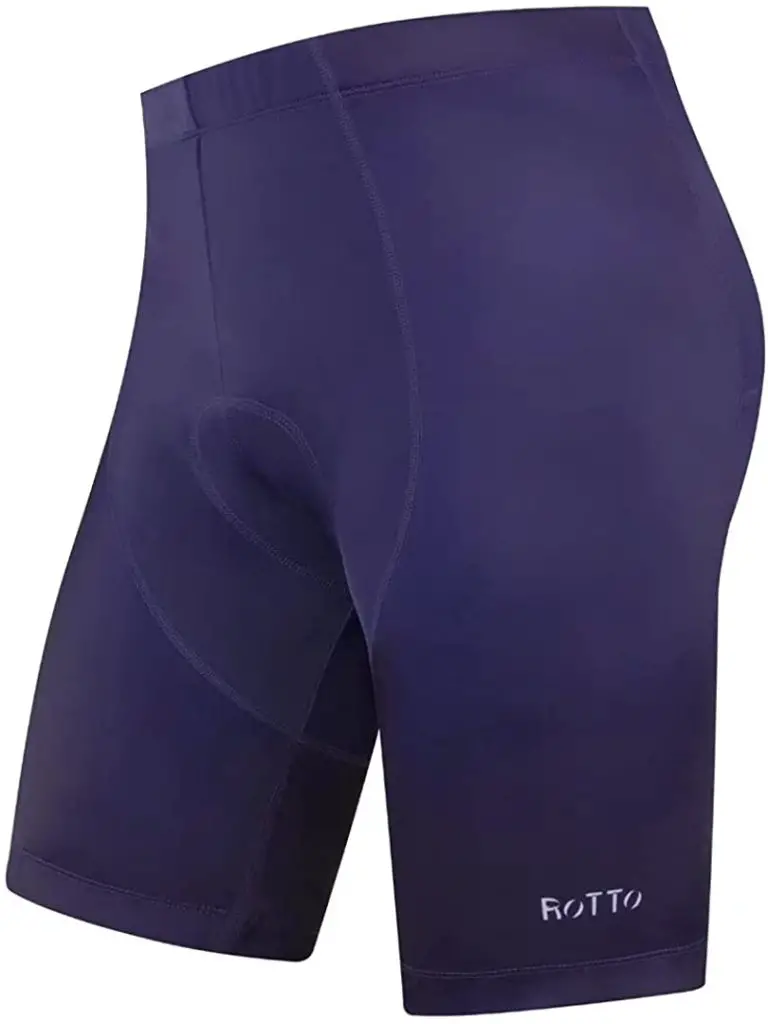 Lycra bike shorts - ROTTO Bike Shorts Mens Cycling Shorts Padded for Road Bike Mountain Bike 4 Dark Blue Small - Image 1