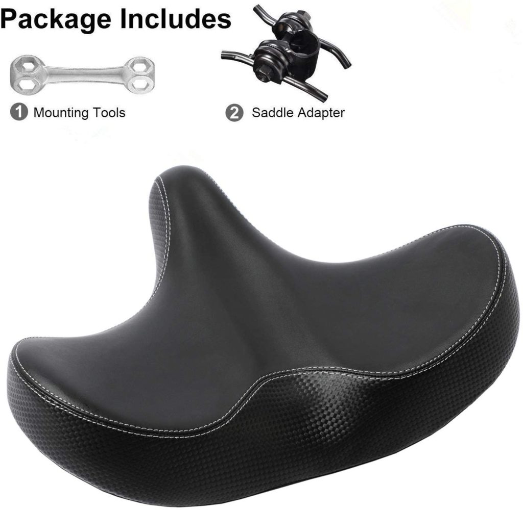 Most comfortable bike seat for overweight - YBEKI Wide Comfortable Bike Seat-Bicycle Saddle is Thickened, Widened, High Rebound Foam Padded, Soft and Breathable Double Spring Design, Suitable for Most Indoor and Outdoor Bike.1 Year Warranty - Image 1