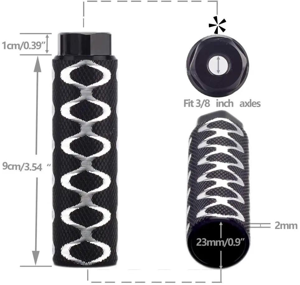 Mountain bike pegs - SMALL STAR Bike Pegs 2Pcs Aluminum Alloy Anti-Skid Lead Foot Bicycle Pegs 3/8 inch Axles Bluck1 - Image 1