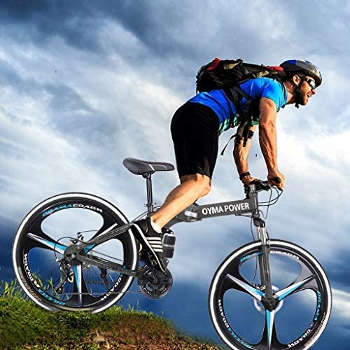 Outroad mountain bike - 26 inch 21 Speed Folding Mountain Bike High Carbon Steel, Full Suspension MTB Bicycle for Adult, Double Disc Brake Outroad Mountain Bicycle for Men Women,Fast Delivery [ USA in Stock ] (A) - Image 1