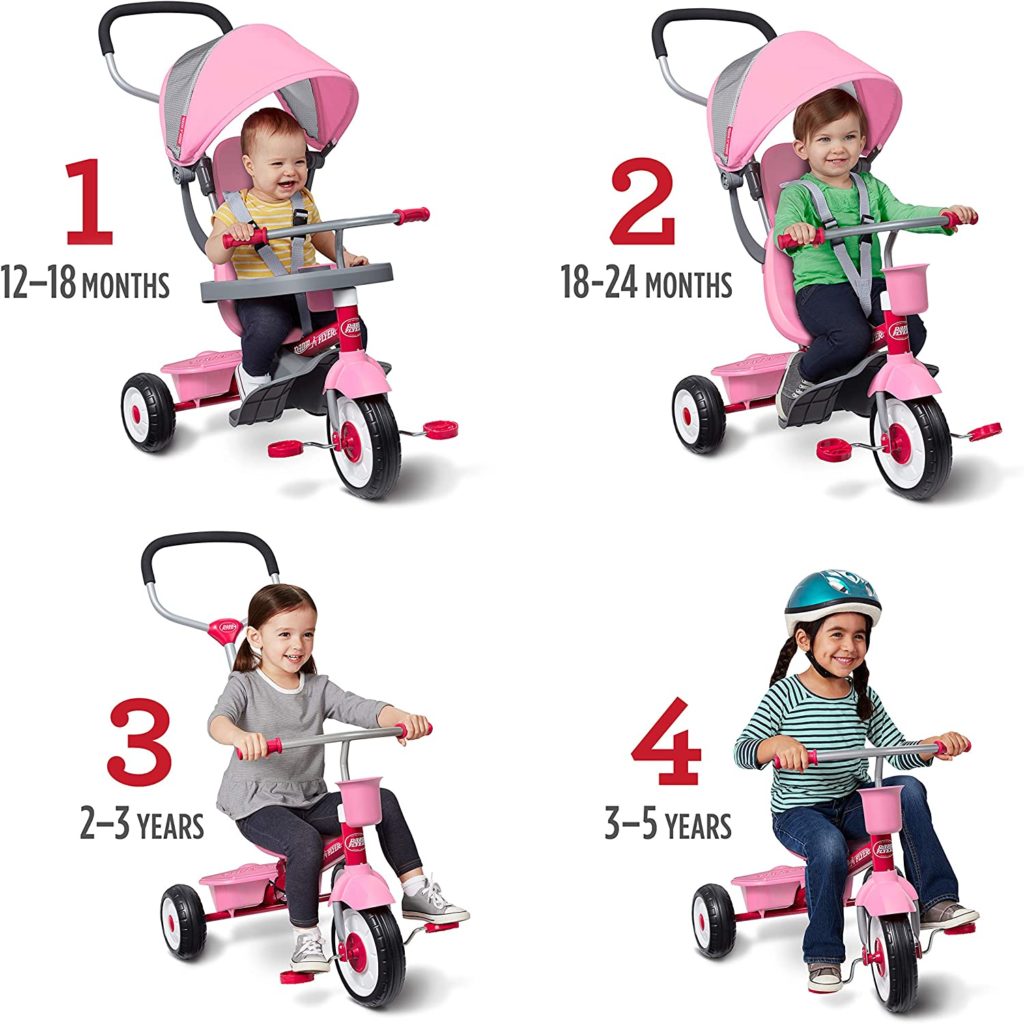 Tricycle stroller - Radio Flyer 4-in-1 Stroll 'N Trike Pink, 19.88