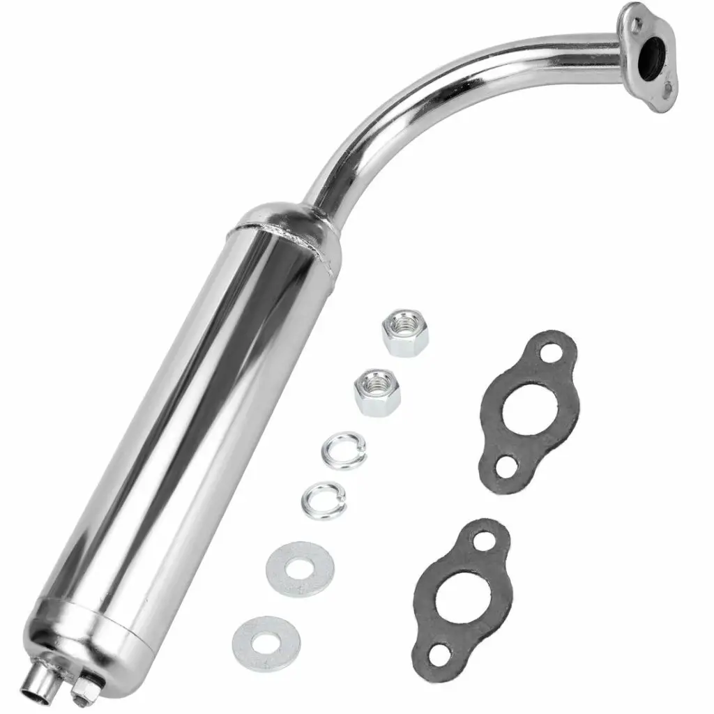 Fvrito Chrome Exhaust Muffler Pipe and Gasket Nut 